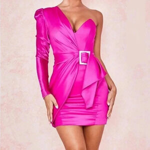 House of CB Pink One-Shoulder Mini Dress